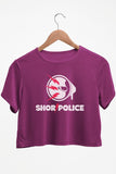 Shor Police Purple Crop Top