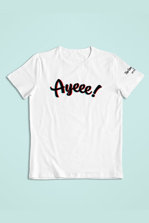 Ayeee Text Print White Tshirt