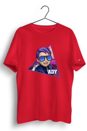Ady Graphic Printed Red Tshirt
