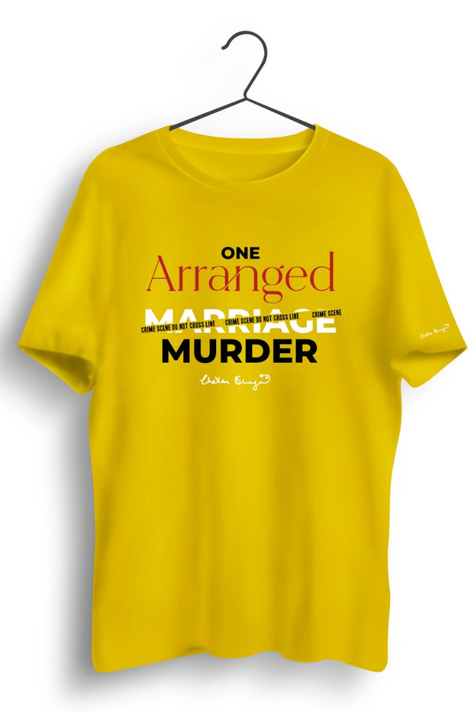 One Arranged Murder Printed Yellow Tshirt
