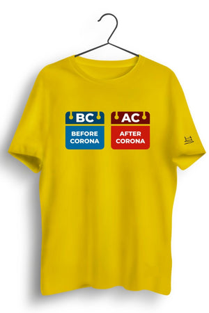 BC AC Graphic Printed Yellow Tshirt