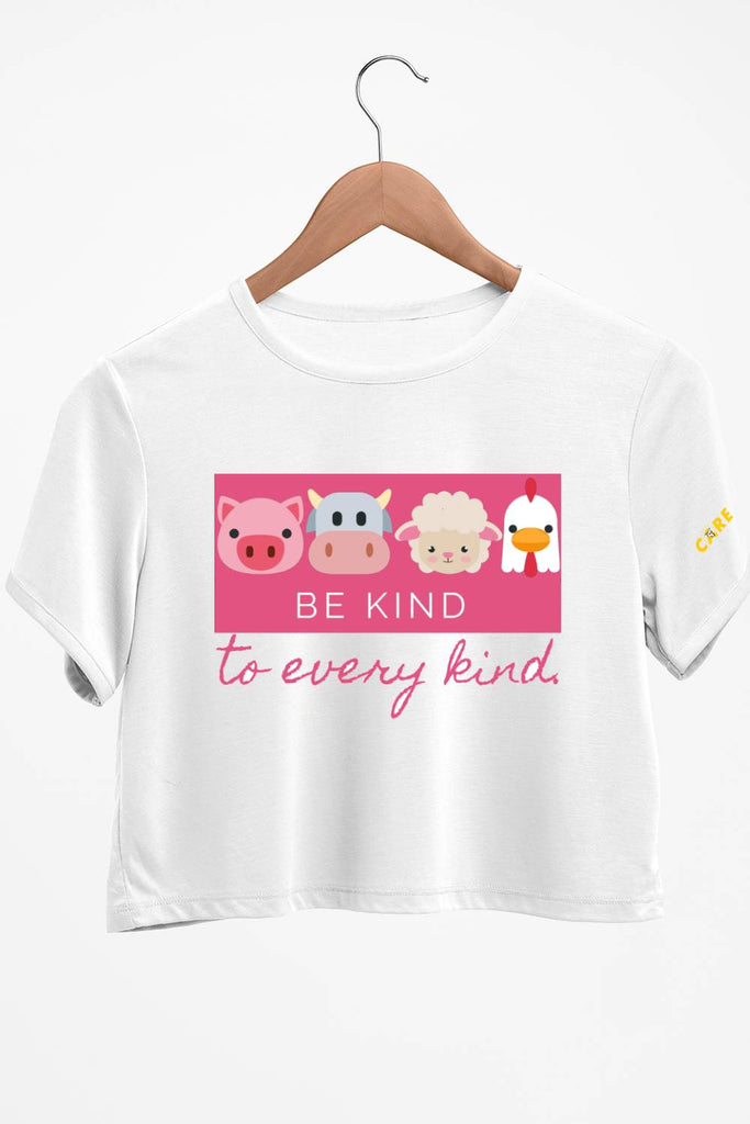 Be Kind White Crop Top