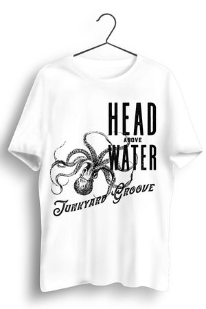 Head Above Water Black Octopus Print