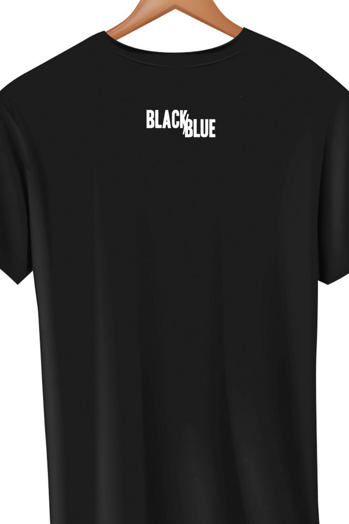 Black Blue Graphic Printed Black Tshirt