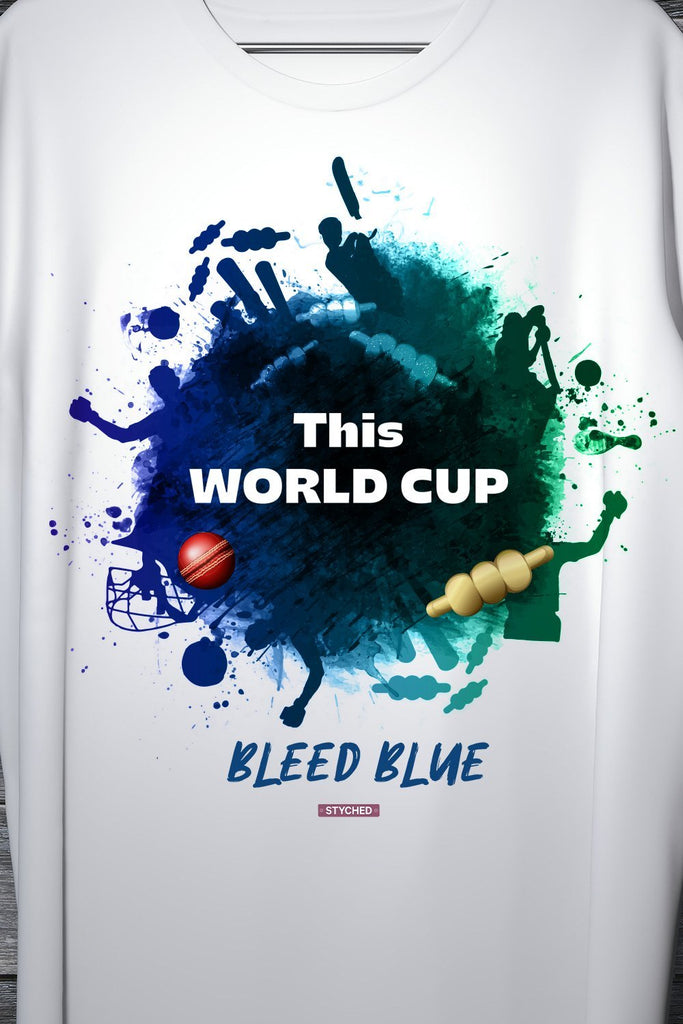 Bleed Blue - World Cup Cricket 2019 India Team Support Tee
