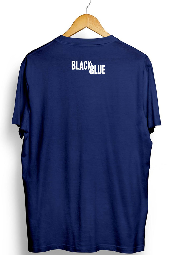 Black Blue Graphic Printed Blue Tshirt