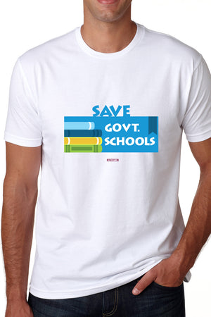 Save Govt. Schools Movement Tee - Styched In India Graphic T-Shirt White