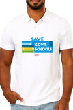 Save Govt. Schools Movement Tee - Styched In India Graphic Polo T-Shirt White