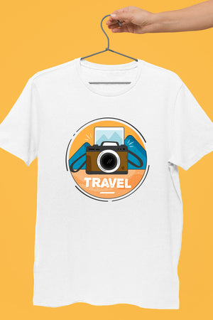 Camera Travel White Tshirt