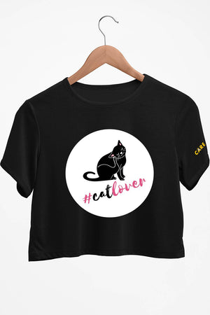 Cat Lover Black Crop Top