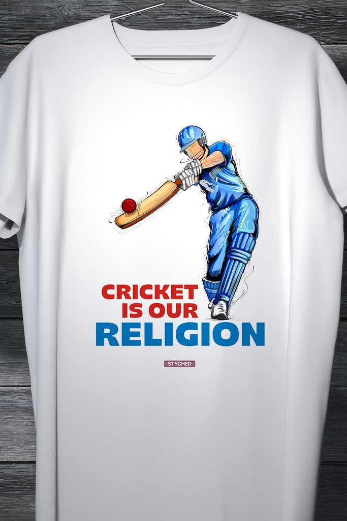 Cricket Is Our Religion - Indian Cricket Fan Tee White