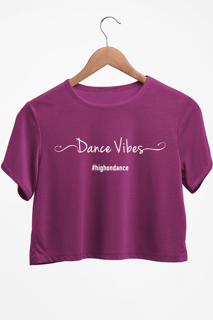 Dance Vibes Graphic Printed Purple Crop Top