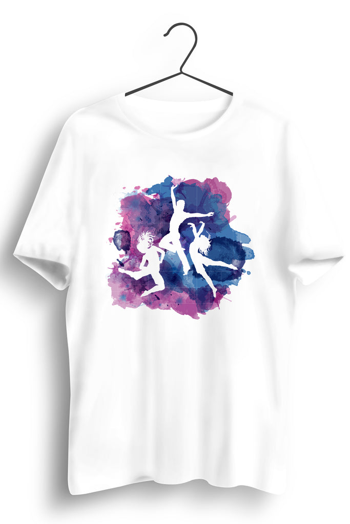 Circle Of Dance Graphic Printed White Tshirt