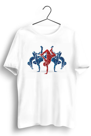 Break Dance Graphic White Tshirt
