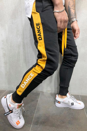 Dance Graphic Printed Black Mens Joggers