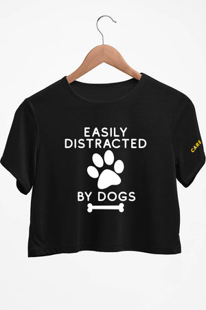 Easily Distracted Black Crop Top