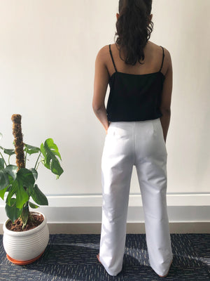 White High Waist Trousers
