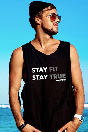 Stay Fit Stay True Black Vest