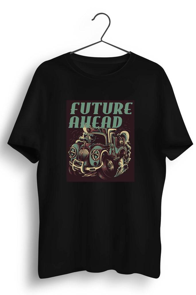 Future Ahead Graphic Printed Black Tshirt