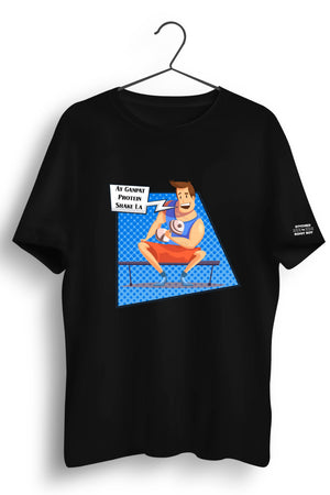 Ay Ganpat Black Cotton Tshirt