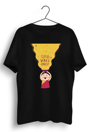 Good Vibes Only Graphic Printed Black Tshirt