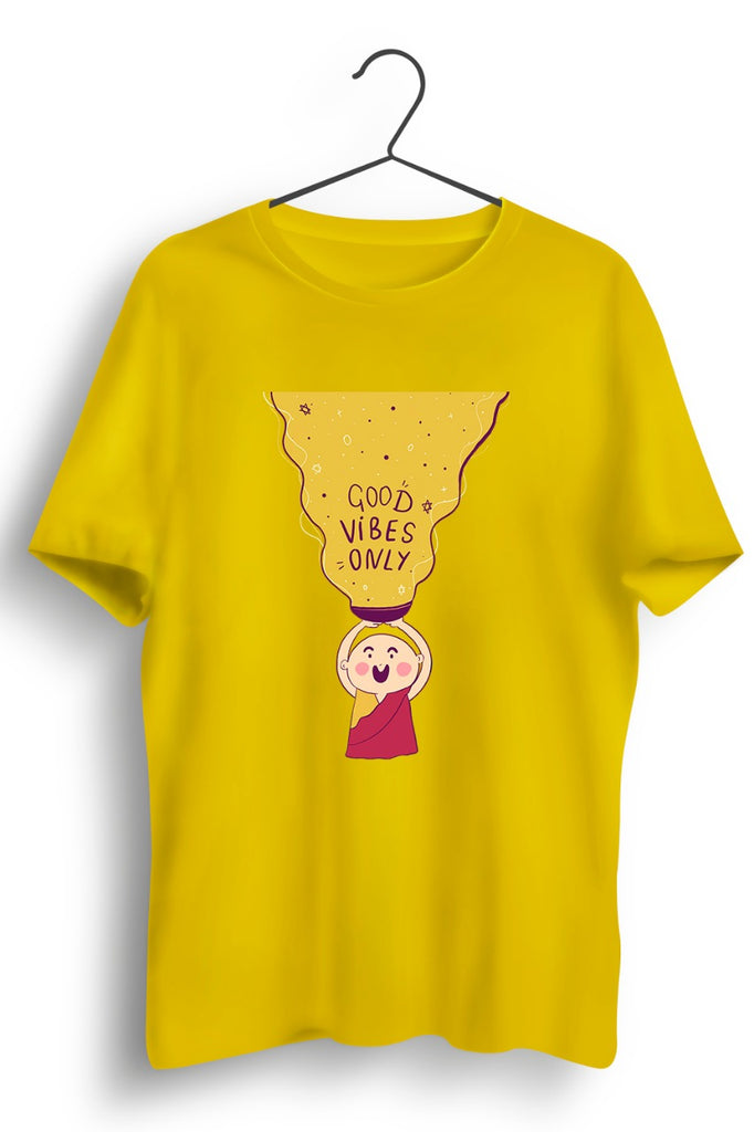 Good Vibes Only Graphic Printed Yellow Tshirt
