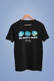 My Happy Place Black Tshirt