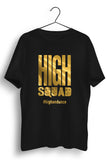 High Squad Graphic Printed Black Tshirt