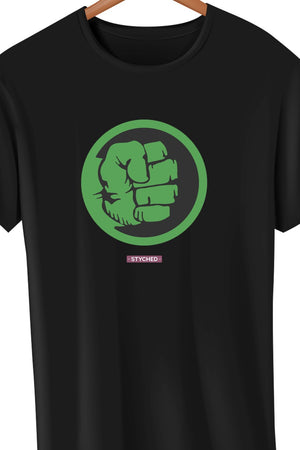 The Hulk Fist - Marvel Comics Black Printed Tee