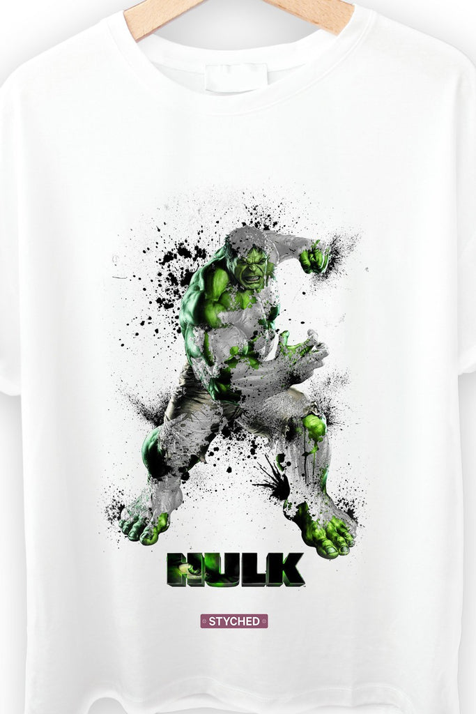Marvel's Hulk - Avengers Superhero Fan Tshirt Splatter Printed