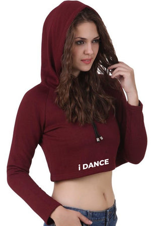 I Dance Maroon Cropped Hoodie