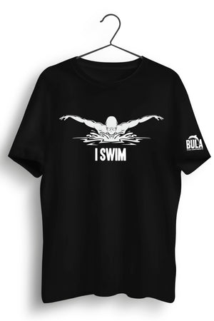 I Swim Black Tshirt