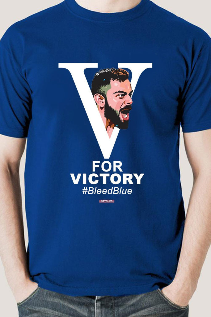V For Victory - Bleed Blue - Indian Cricket Team For The Cricket World Cup 2019