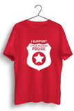 I Support U.P Police Red Tshirt