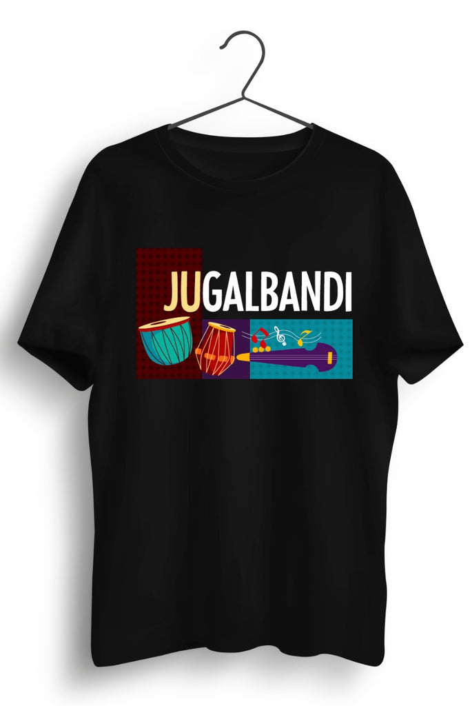 Jugalbandi Instruments Graphic Printed Black Tshirt