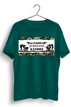 Kandhon Se Kandhe Graphic Printed Green Tshirt