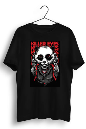 Killer Eyes Graphic Printed Black Tshirt