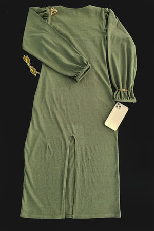 Peter Pan Collar Dress Green