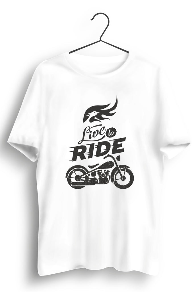 Live To Ride Side White Tshirt