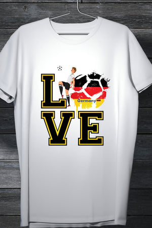 Germany Football Team Fan Tee- Casual Round Neck Printed