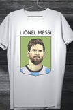 Lionel Messi - Art Fan T-Shirt White Cotton