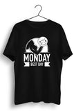 Monday Best Day Graphic Printed Black Tshirt