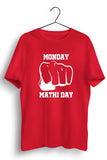 Monday Mathi Day Graphic Printed Red Tshirt