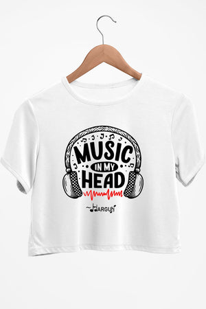 Music In My Head White Crop Top