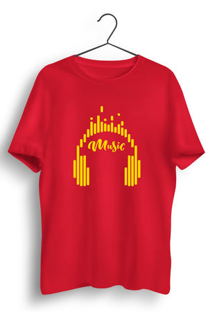 Music Graphic Printed Red Tshirt