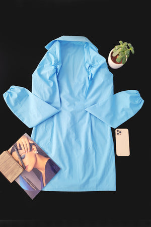 Blue Cotton Blazer Dress