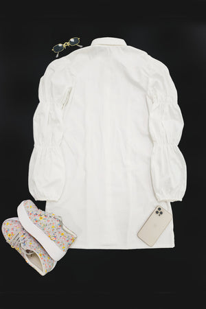 White Cotton Shirt Dress