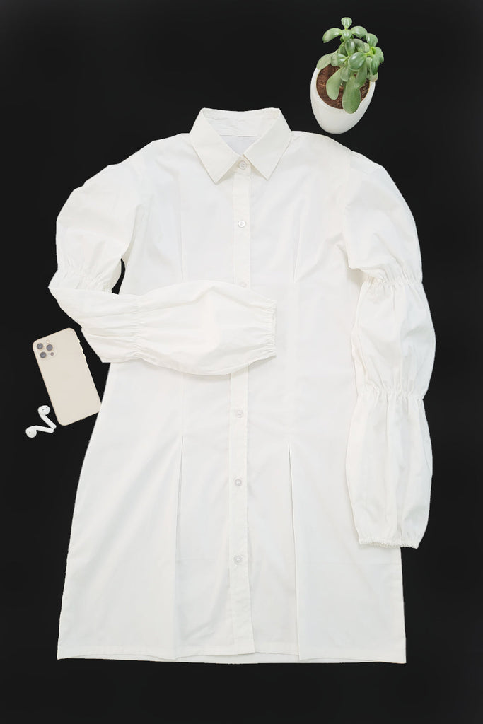 White Cotton Shirt Dress