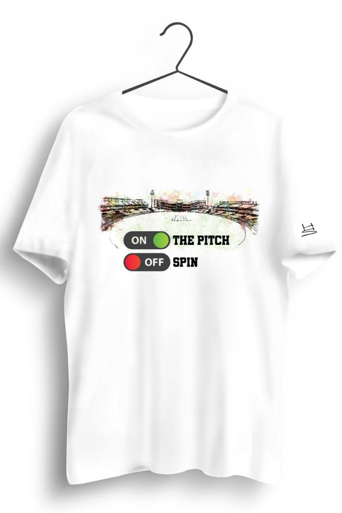 On The Pitch Graphic Printed White Tshirt