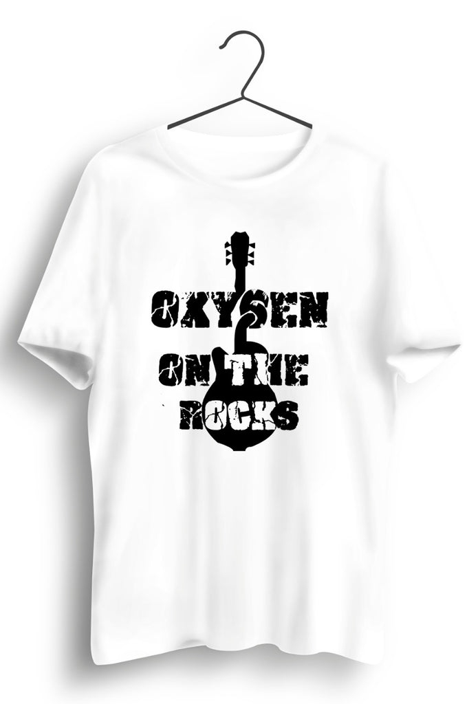 Oxygen On The Rocks Logo White Tshirt